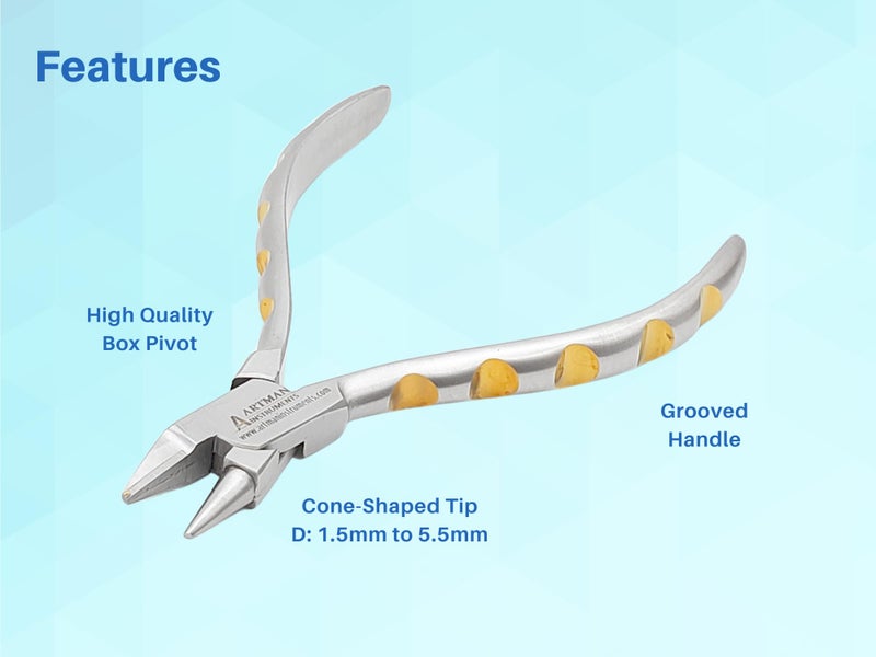 ARTMAN INSTRUMENTS Bird Beak Pliers Small Tip Loop Forming Pliers, Stainless Steel Orthodontic Bending & Shaping Tool, Precision Loop & Wire Forming Pliers, Golden Dot Series - Image 5